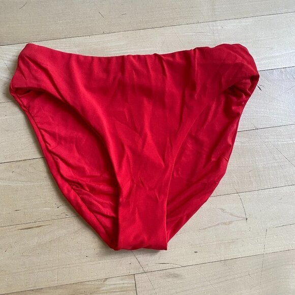𝅺ROBIN Piccone "Ava" Bikini Bottoms Womens BNWOT Red High Waist - Picture 3 of 9
